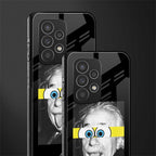 albert einstein spongebob squarepants back phone cover | glass case for samsung galaxy a73 5g