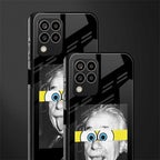 albert einstein spongebob squarepants back phone cover | glass case for samsung galaxy m33 5g