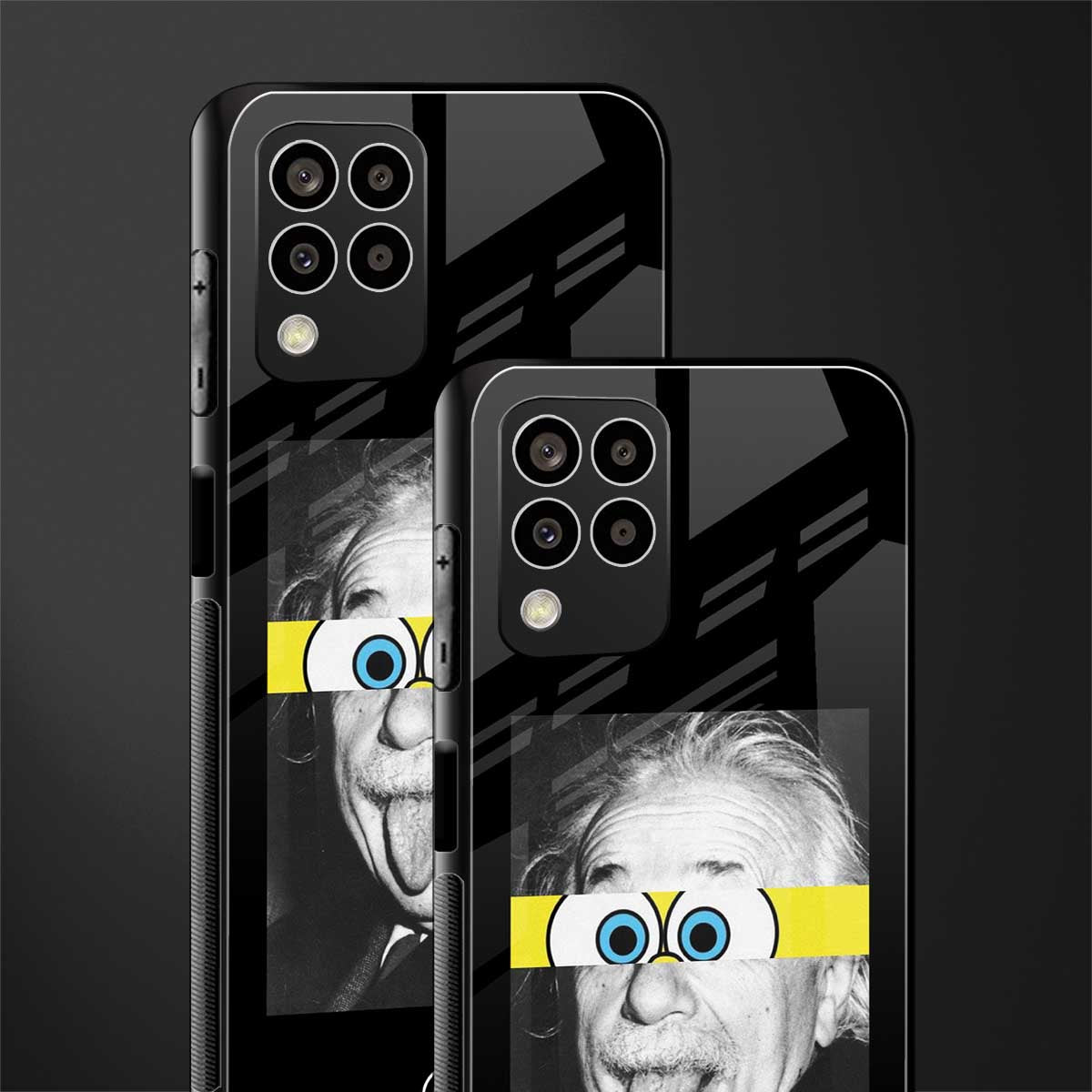 albert einstein spongebob squarepants back phone cover | glass case for samsung galaxy m33 5g