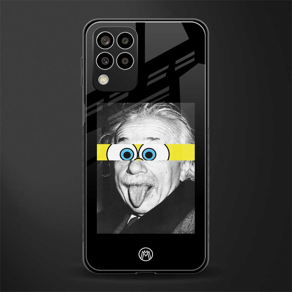 albert einstein spongebob squarepants back phone cover | glass case for samsung galaxy m33 5g