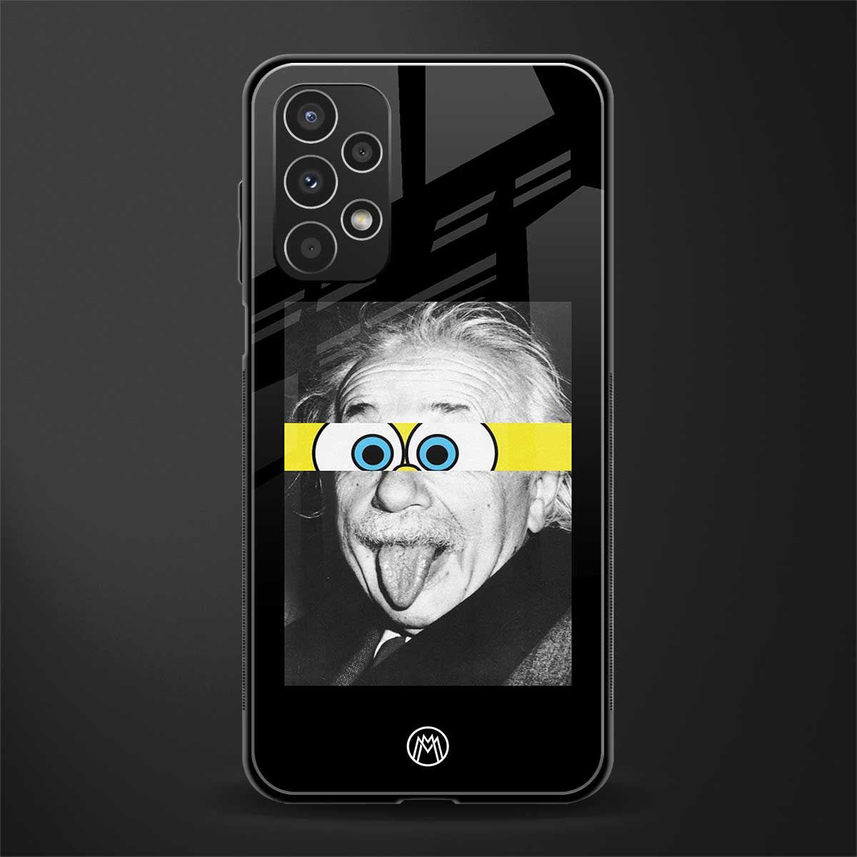 albert einstein spongebob squarepants back phone cover | glass case for samsung galaxy a13 4g