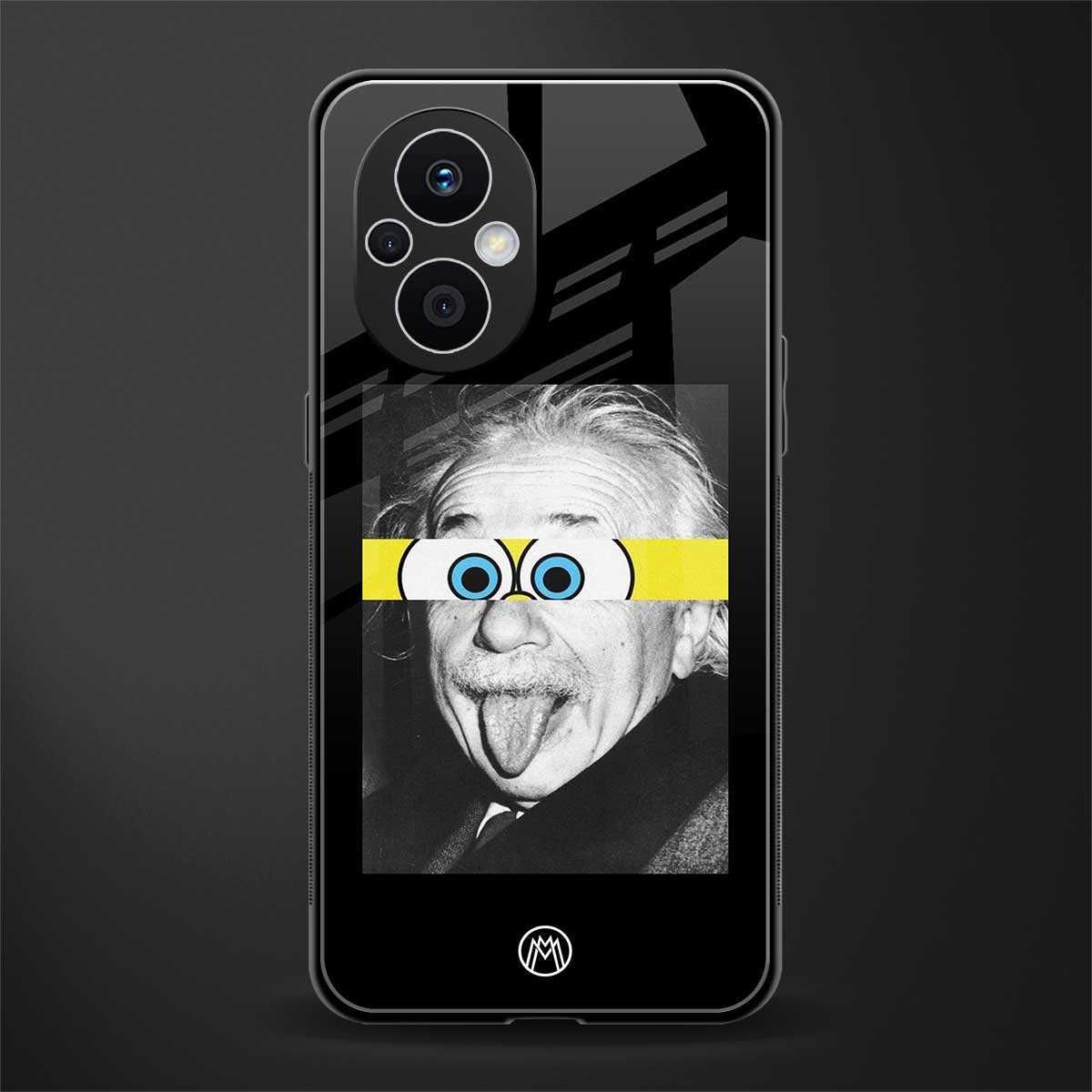 albert einstein spongebob squarepants back phone cover | glass case for oppo f21 pro 5g