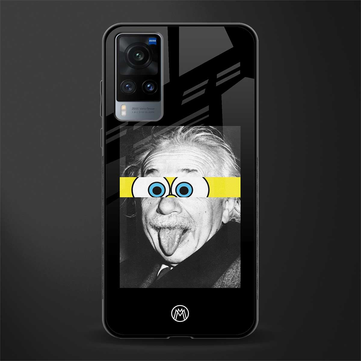albert einstein spongebob squarepants glass case for vivo x60 image