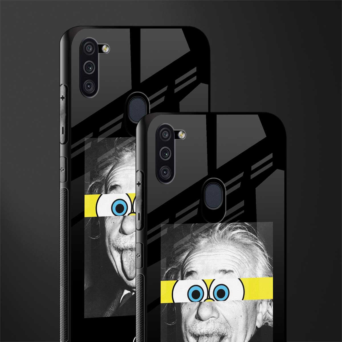 albert einstein spongebob squarepants glass case for samsung galaxy m11 image-2