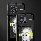 albert einstein spongebob squarepants glass case for vivo x80 image-2