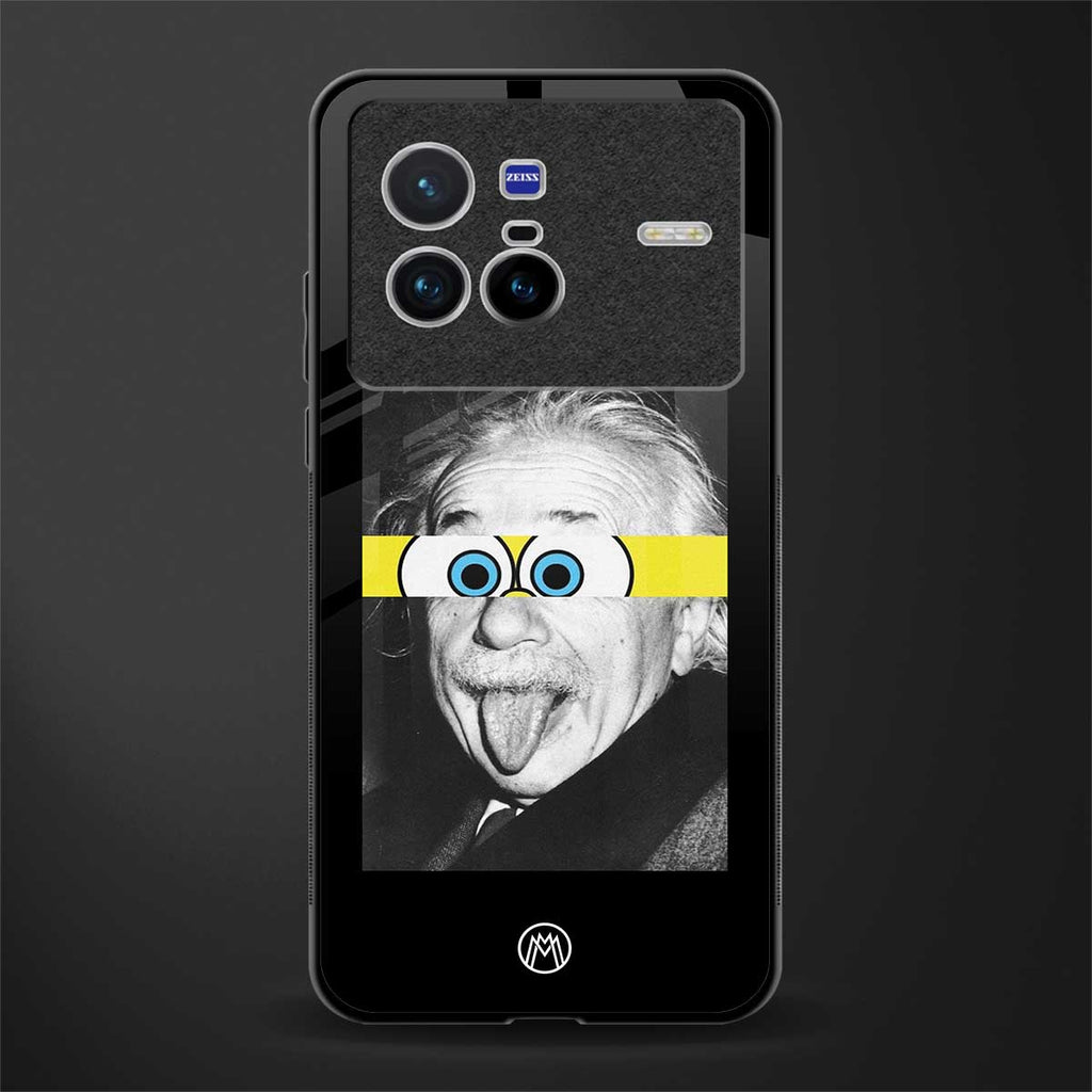albert einstein spongebob squarepants glass case for vivo x80 image