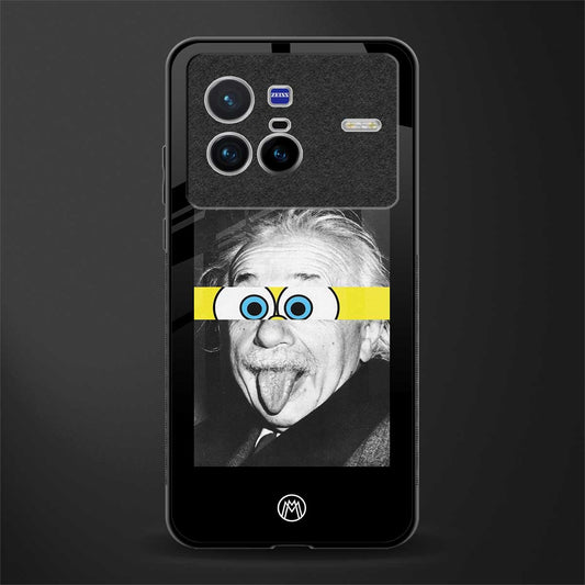 albert einstein spongebob squarepants glass case for vivo x80 image