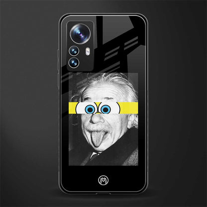 albert einstein spongebob squarepants back phone cover | glass case for xiaomi 12 pro
