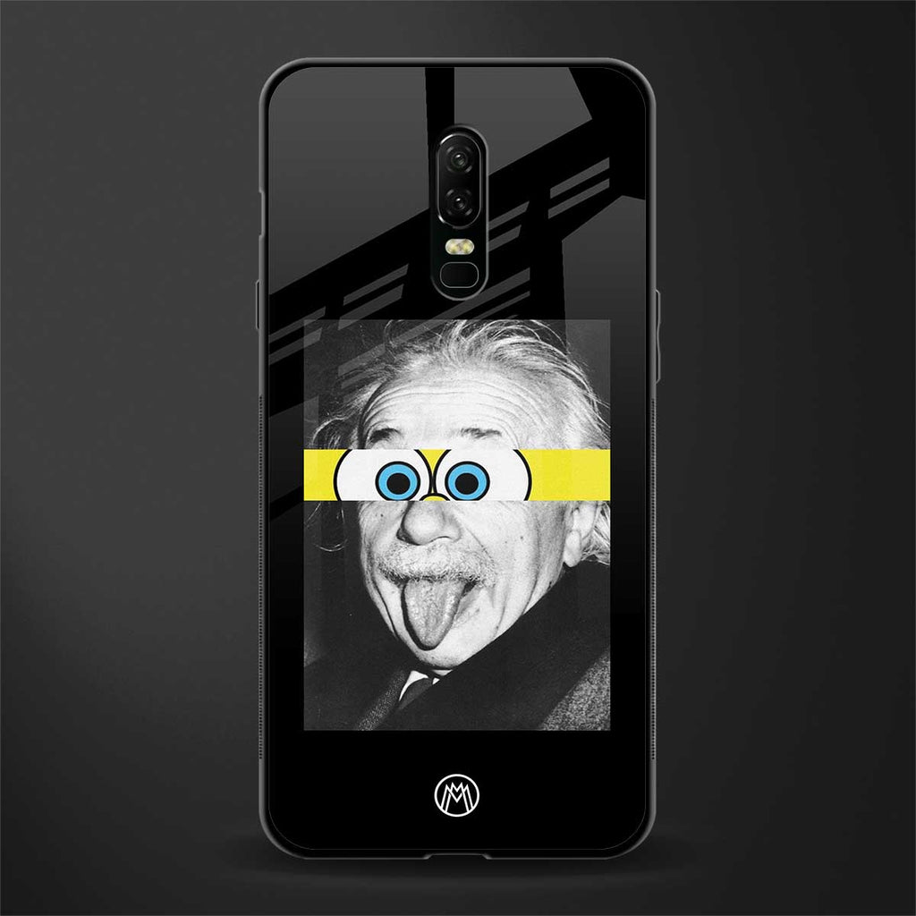 albert einstein spongebob squarepants glass case for oneplus 6 image