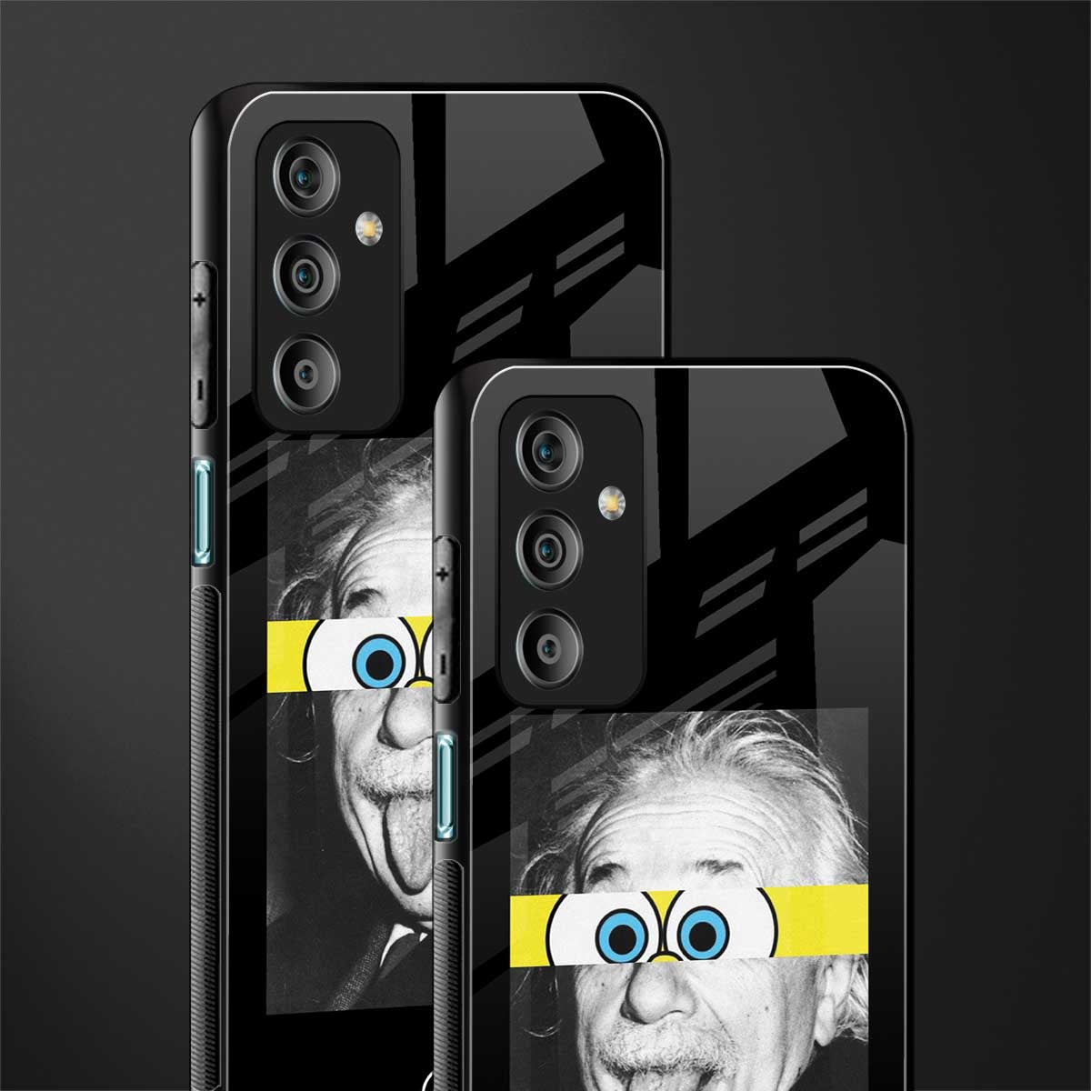 albert einstein spongebob squarepants back phone cover | glass case for samsung galaxy f23 5g