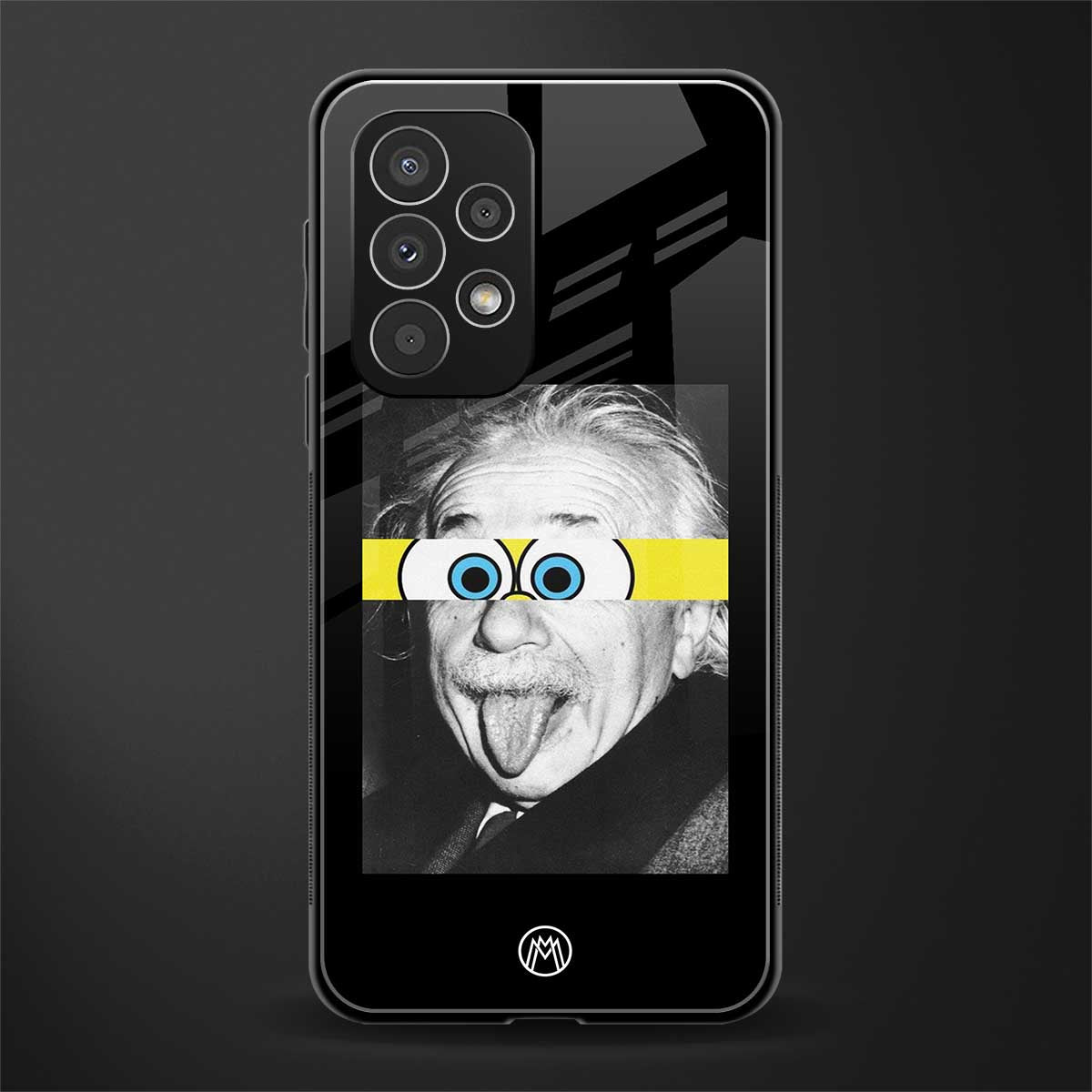 albert einstein spongebob squarepants back phone cover | glass case for samsung galaxy a33 5g
