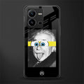 albert einstein spongebob squarepants back phone cover | glass case for vivo v25-5g