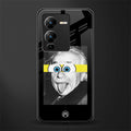 albert einstein spongebob squarepants back phone cover | glass case for vivo v25 pro 5g