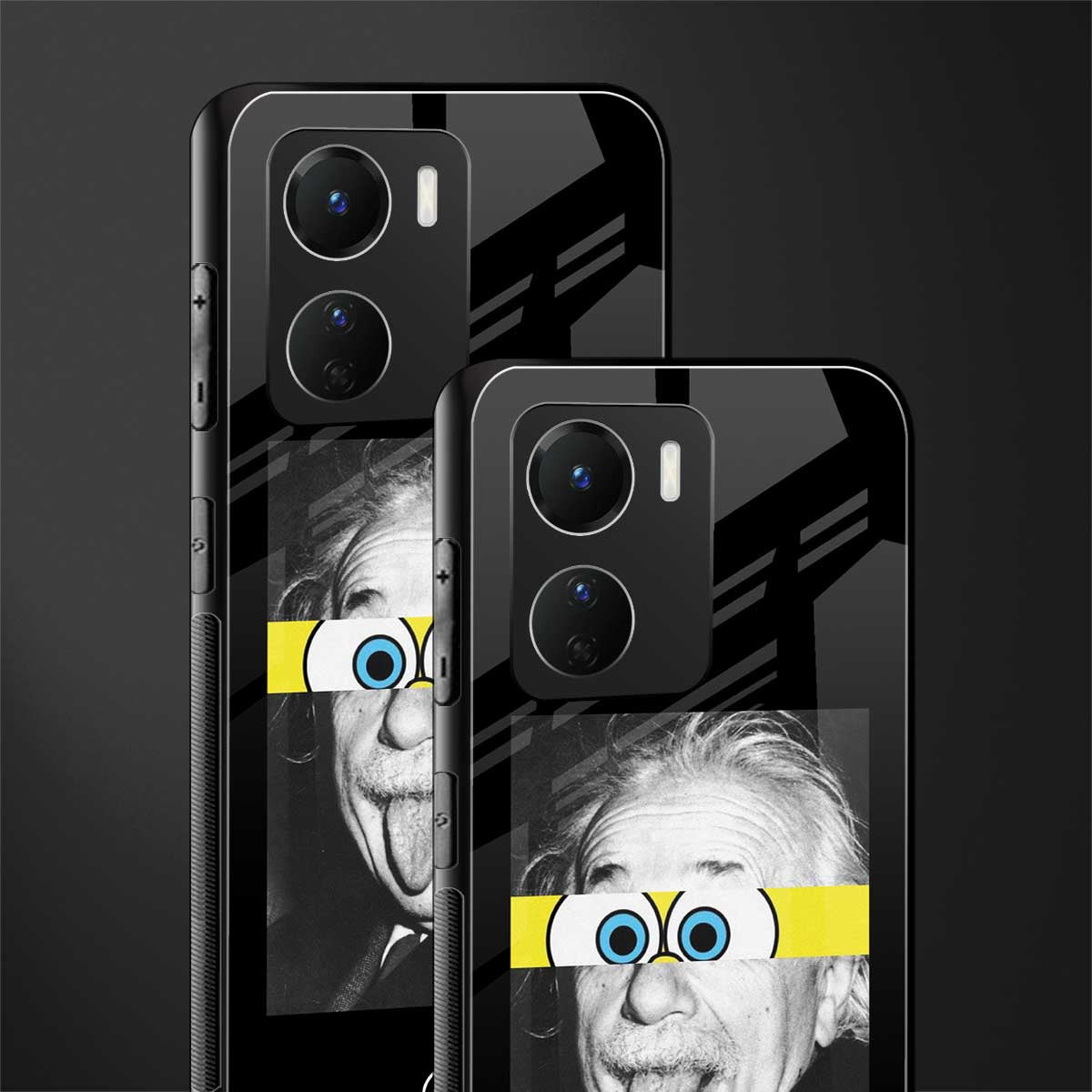 albert einstein spongebob squarepants back phone cover | glass case for vivo y16