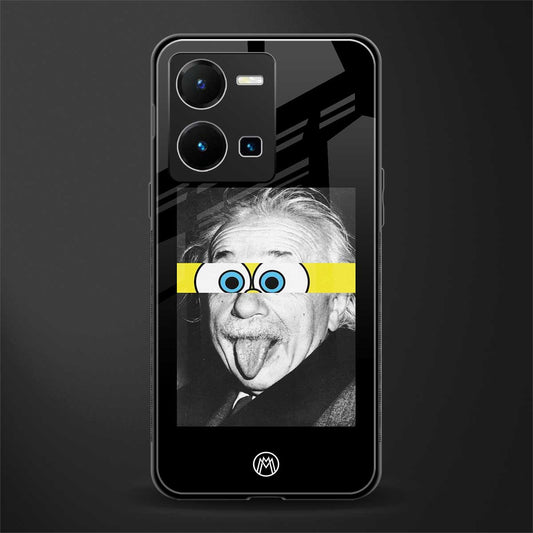 albert einstein spongebob squarepants back phone cover | glass case for vivo y35 4g