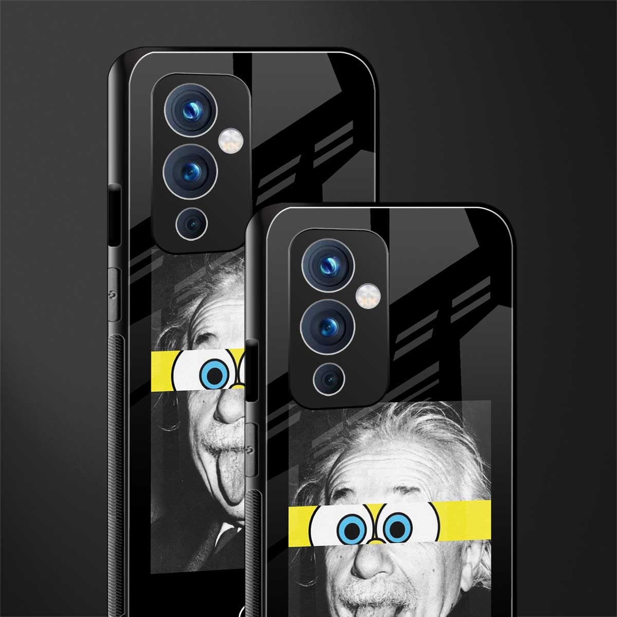 albert einstein spongebob squarepants back phone cover | glass case for oneplus 9