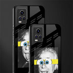 albert einstein spongebob squarepants back phone cover | glass case for vivo v21e 4g