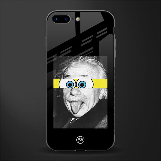 albert einstein spongebob squarepants glass case for iphone 8 plus image