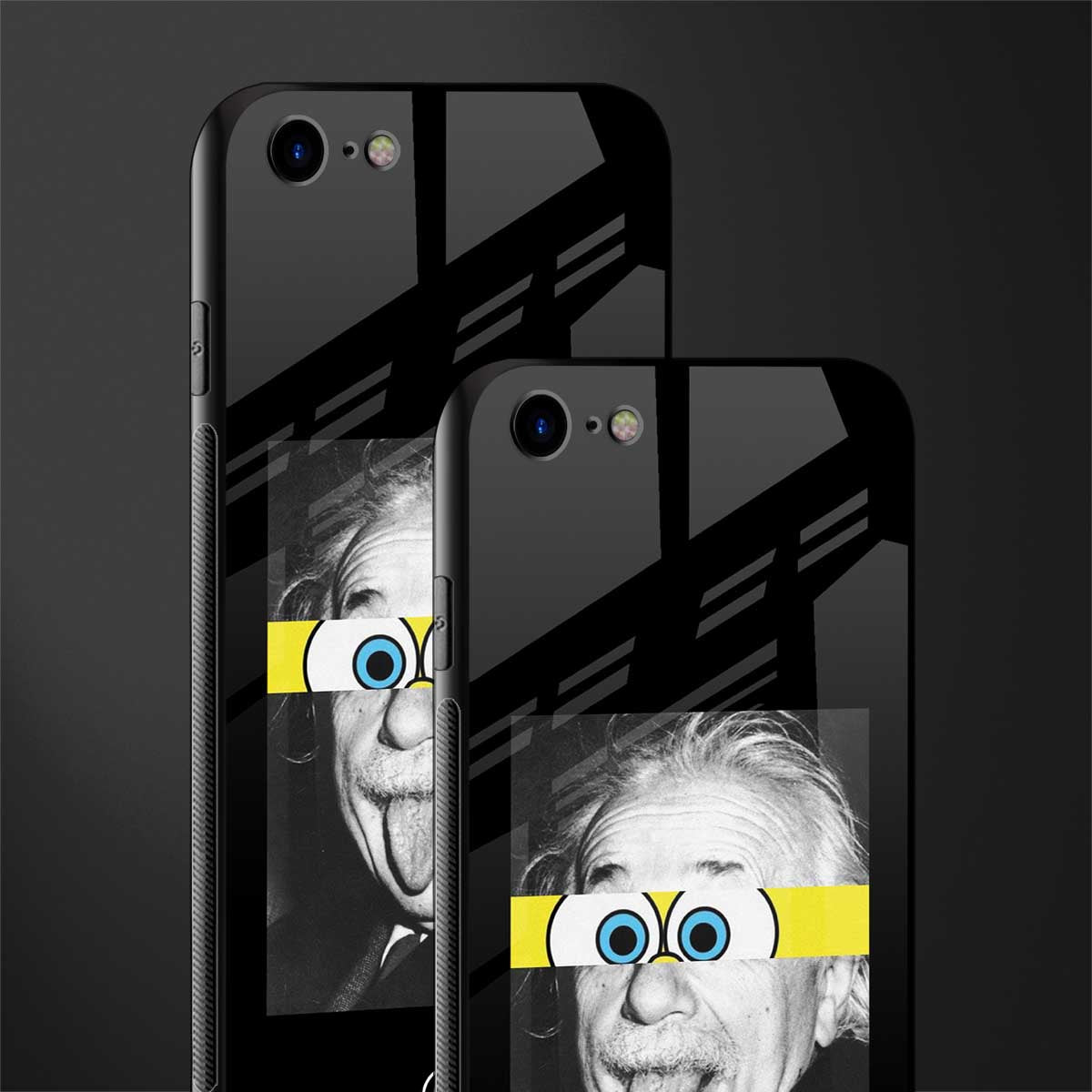 albert einstein spongebob squarepants glass case for iphone se 2020 image-2