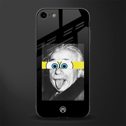 albert einstein spongebob squarepants glass case for iphone 8 image