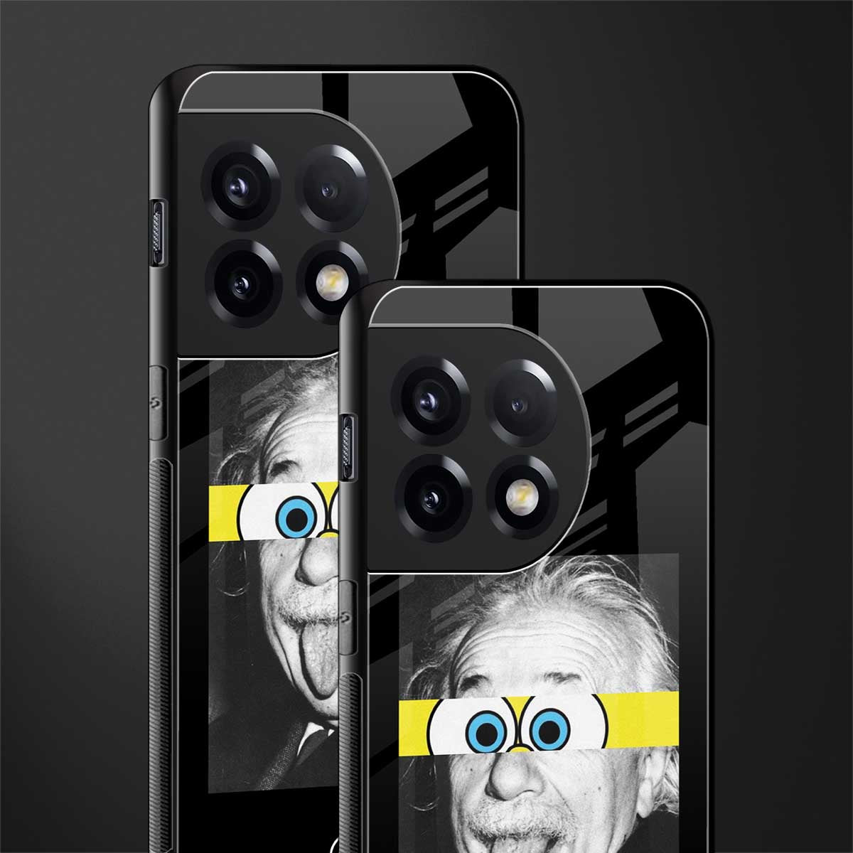 albert einstein spongebob squarepants back phone cover | glass case for oneplus 11r