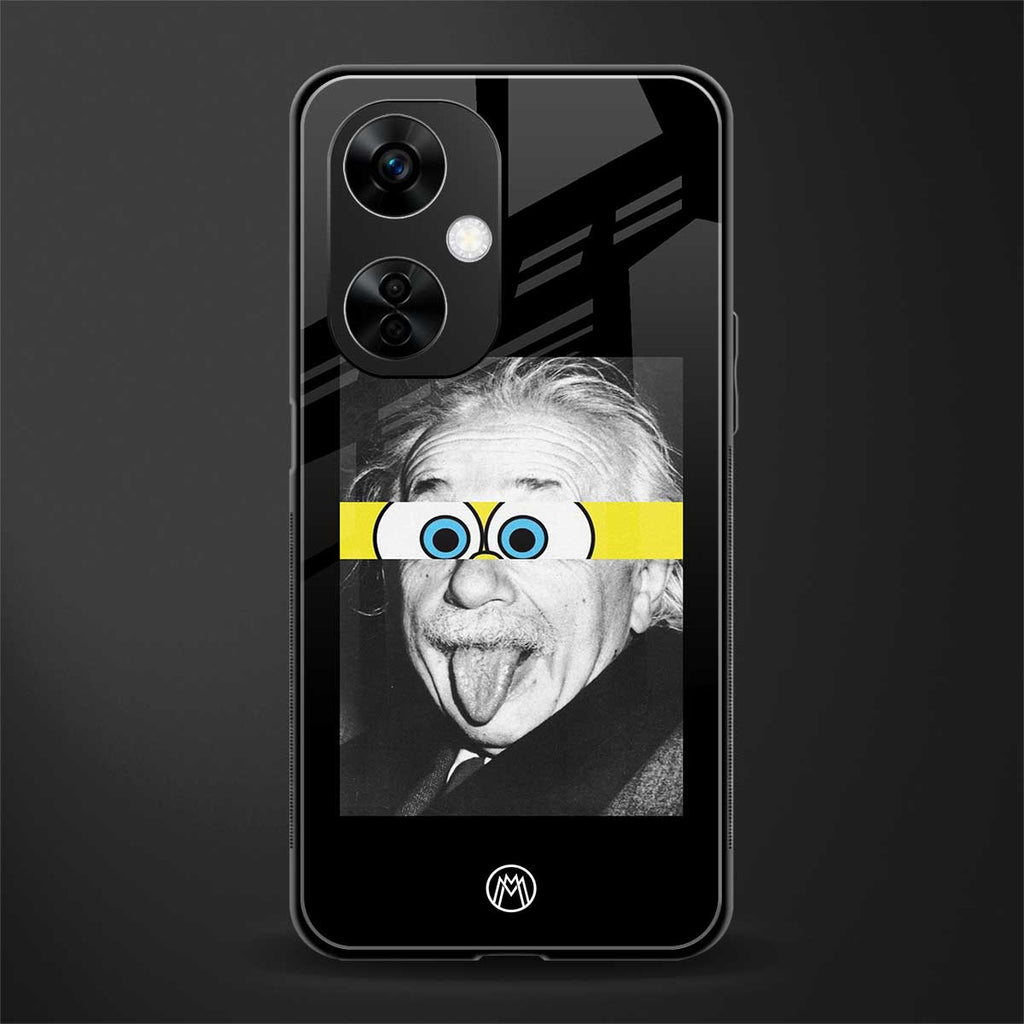 albert einstein spongebob squarepants back phone cover | glass case for oneplus nord ce 3 lite