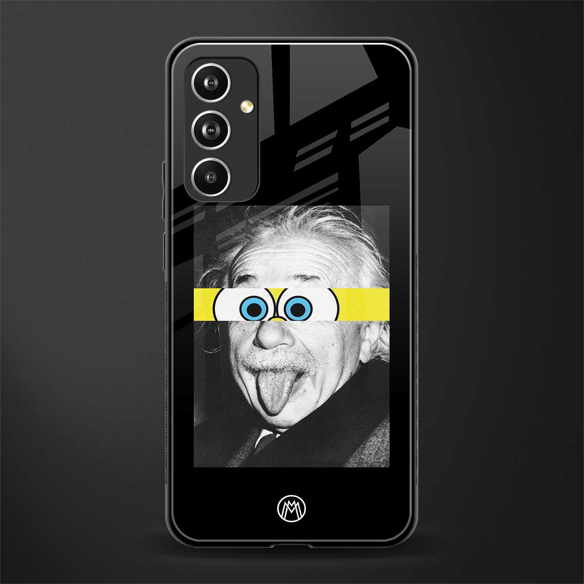 albert einstein spongebob squarepants back phone cover | glass case for samsung galaxy a54 5g