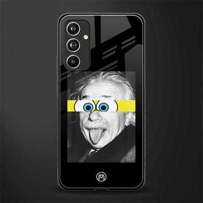 albert einstein spongebob squarepants back phone cover | glass case for samsung galaxy a54 5g