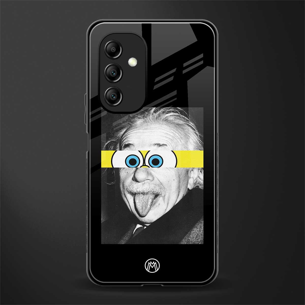 albert einstein spongebob squarepants back phone cover | glass case for samsung galaxy a14 5g