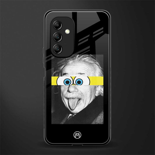 albert einstein spongebob squarepants back phone cover | glass case for samsung galaxy a14 5g