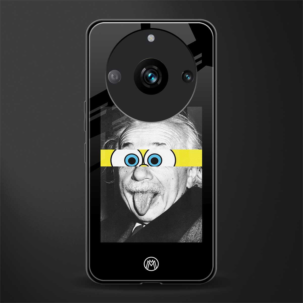 albert einstein spongebob squarepants back phone cover | glass case for realme 11 pro 5g