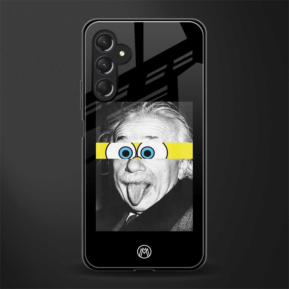 albert einstein spongebob squarepants back phone cover | glass case for samsun galaxy a24 4g