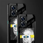 albert einstein spongebob squarepants back phone cover | glass case for realme c55