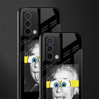 albert einstein spongebob squarepants back phone cover | glass case for oppo a74 4g