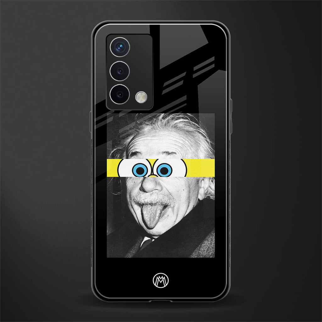 albert einstein spongebob squarepants back phone cover | glass case for oppo a74 4g