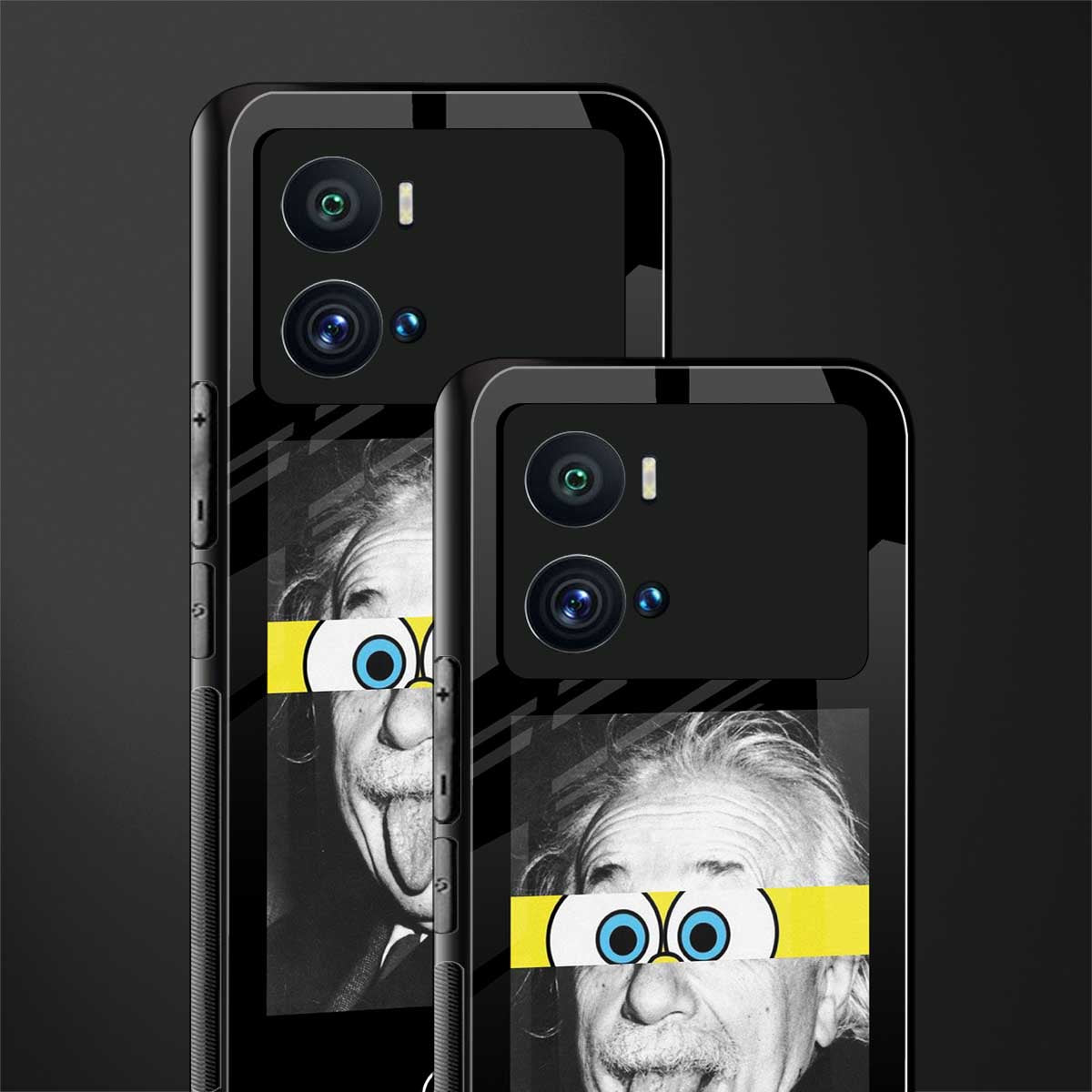 albert einstein spongebob squarepants back phone cover | glass case for iQOO 9 Pro