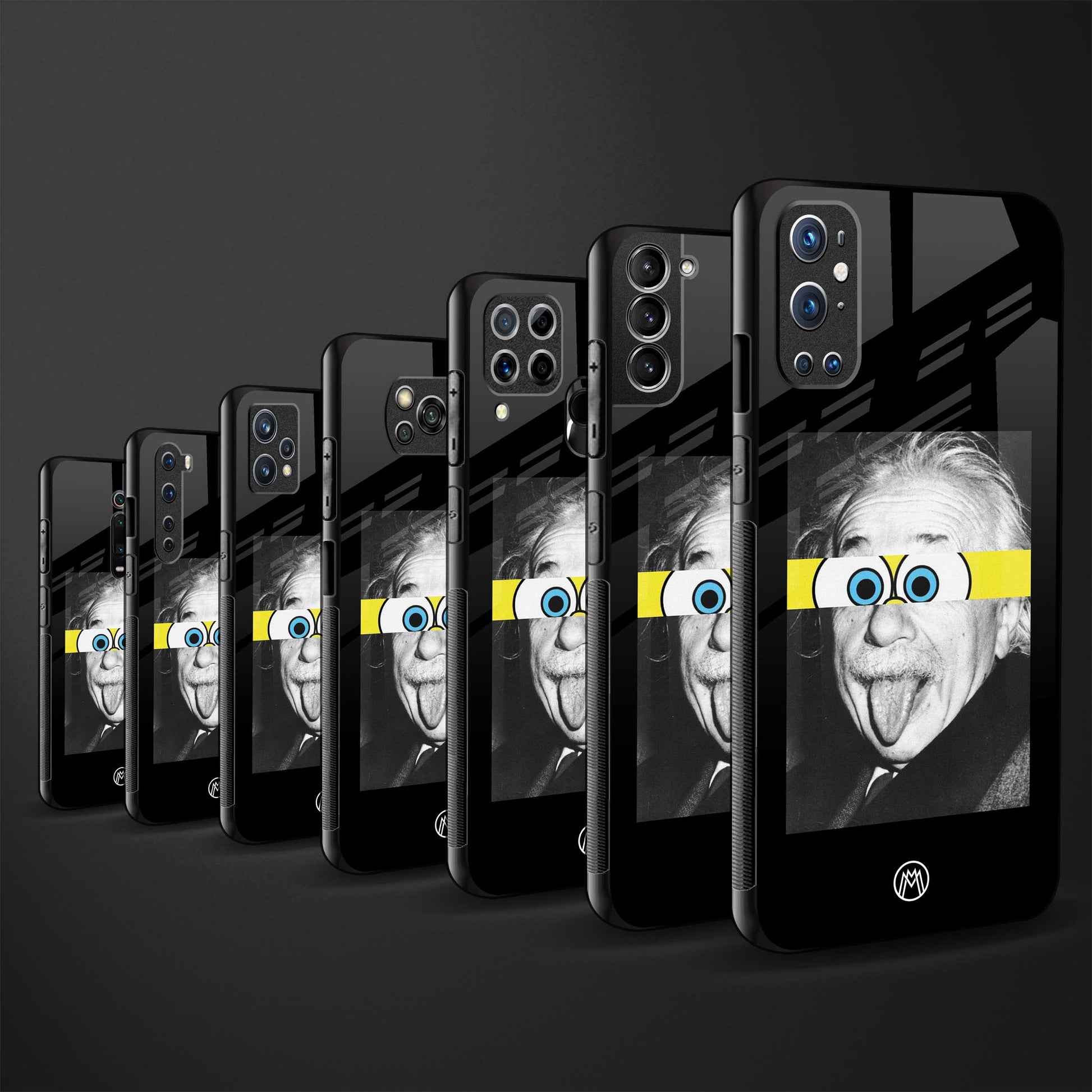albert einstein spongebob squarepants back phone cover | glass case for vivo t1 44w 4g