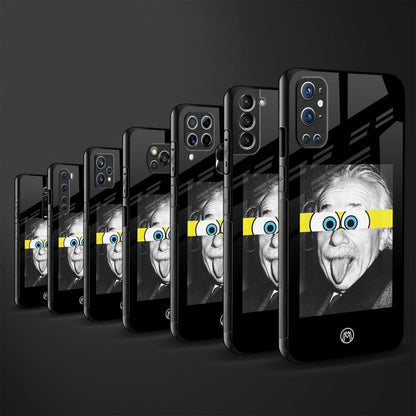 albert einstein spongebob squarepants back phone cover | glass case for vivo t1 44w 4g