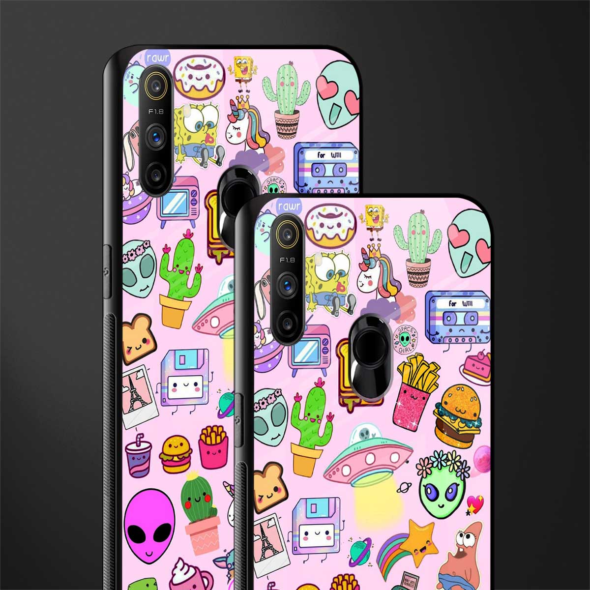 alien stickers studio glass case for realme narzo 20a image-2