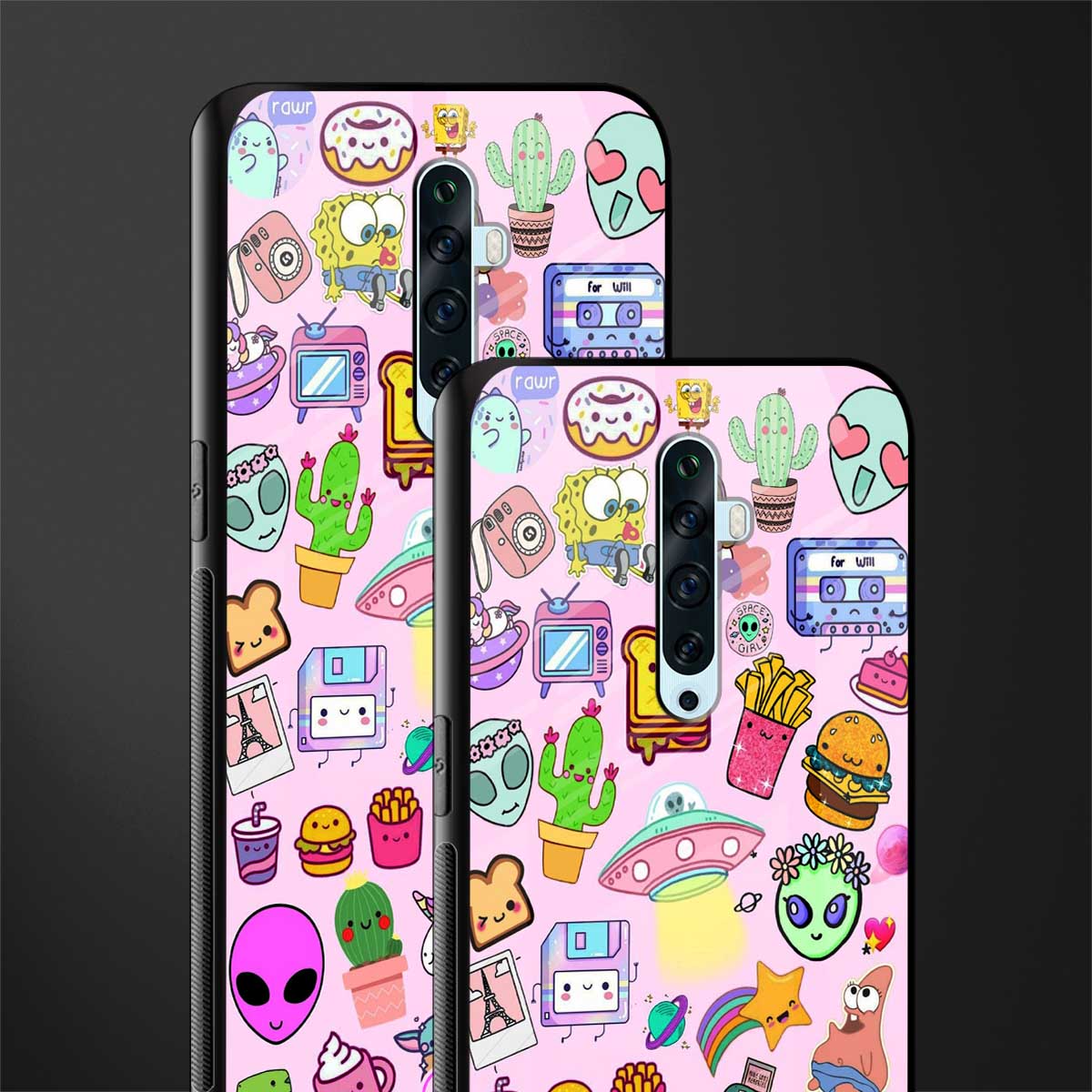 alien stickers studio glass case for oppo reno 2f image-2
