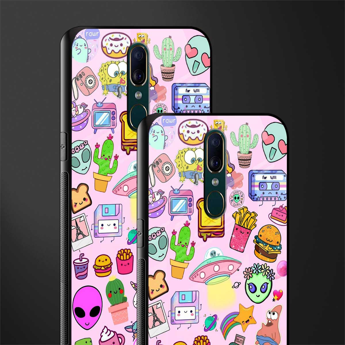 alien stickers studio glass case for oppo f11 image-2