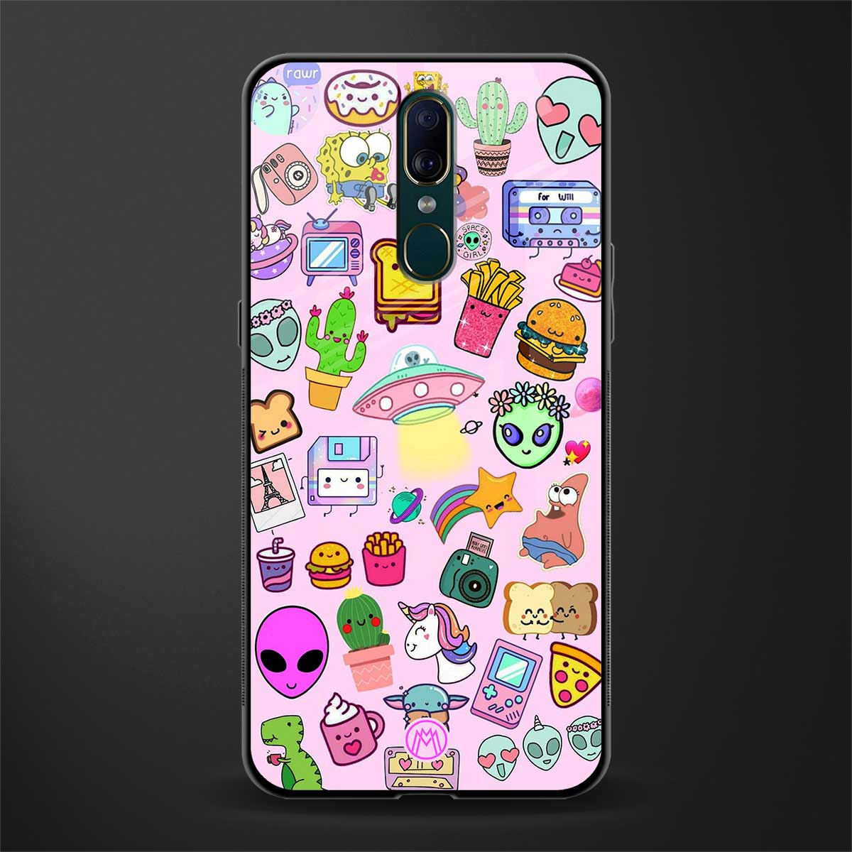 alien stickers studio glass case for oppo f11 image
