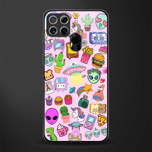 alien stickers studio glass case for realme c15 image