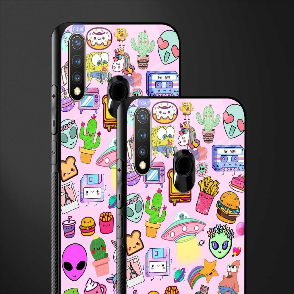 alien stickers studio glass case for vivo u20 image-2