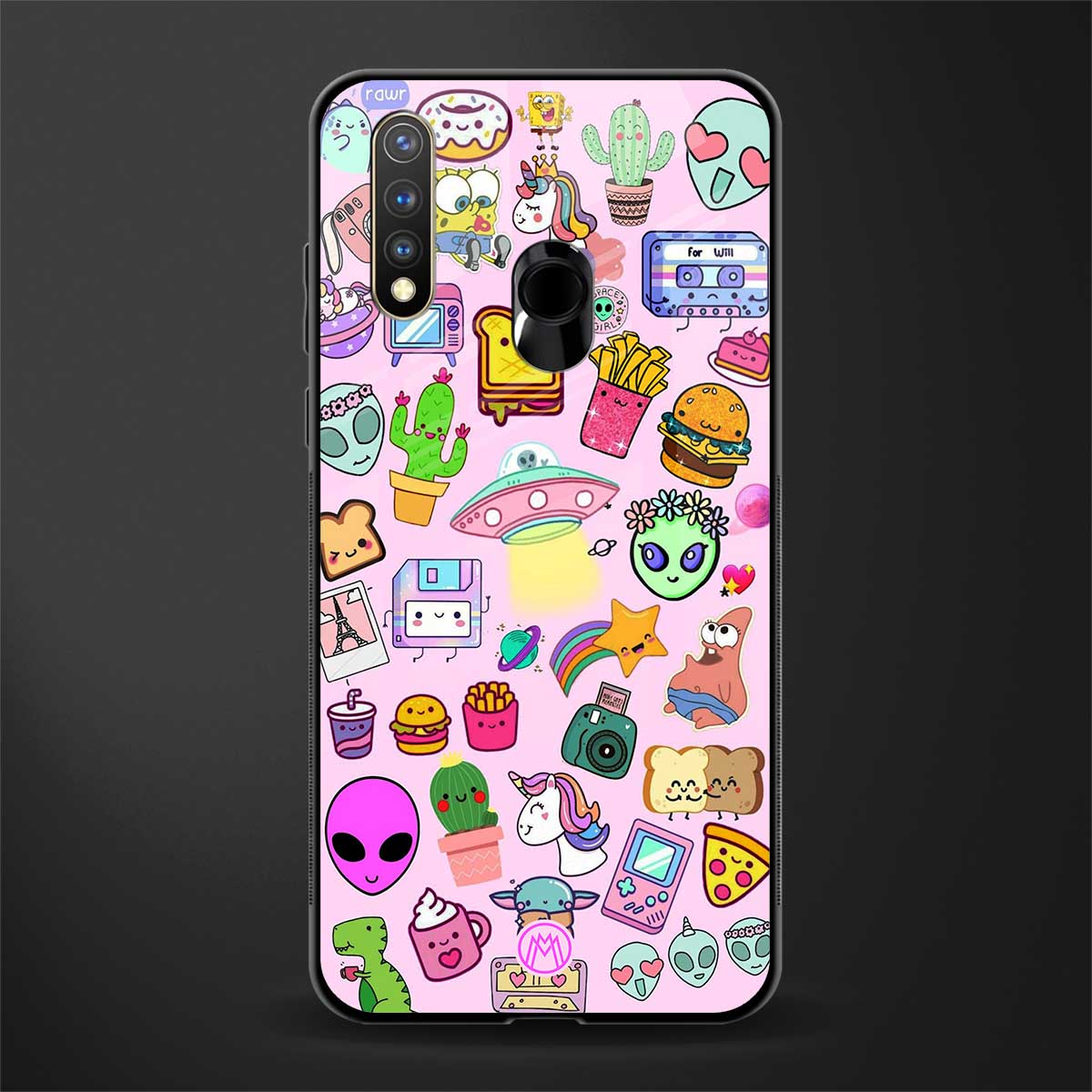alien stickers studio glass case for vivo u20 image
