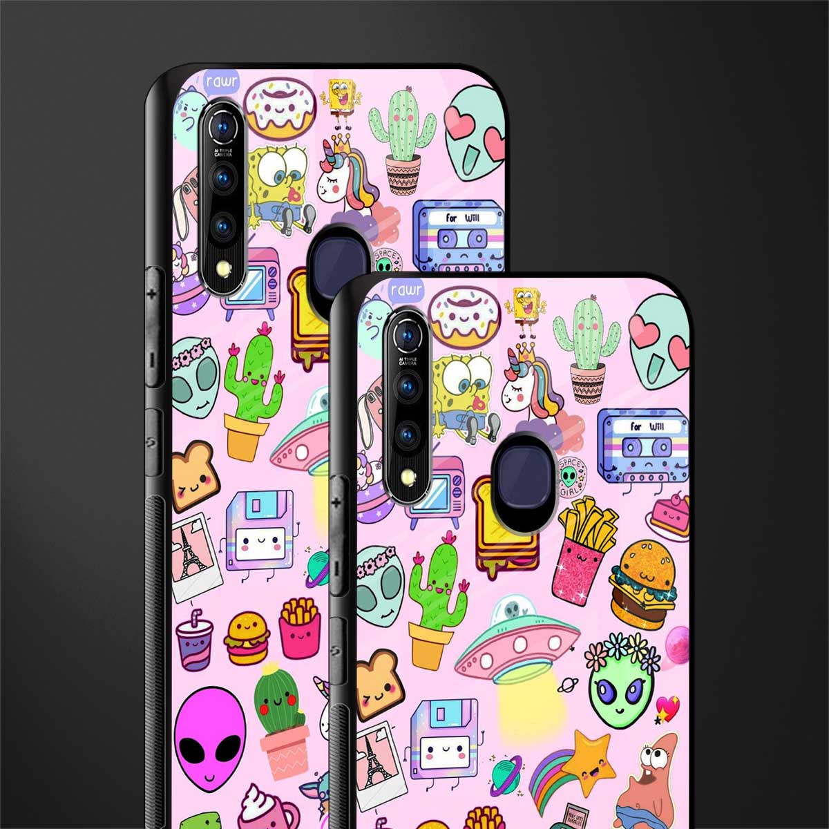 alien stickers studio glass case for vivo z1 pro image-2