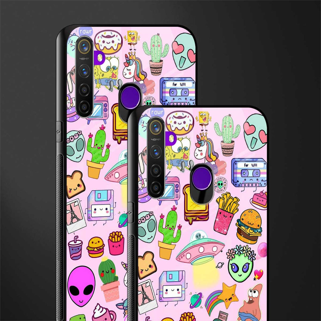 alien stickers studio glass case for realme 5 image-2