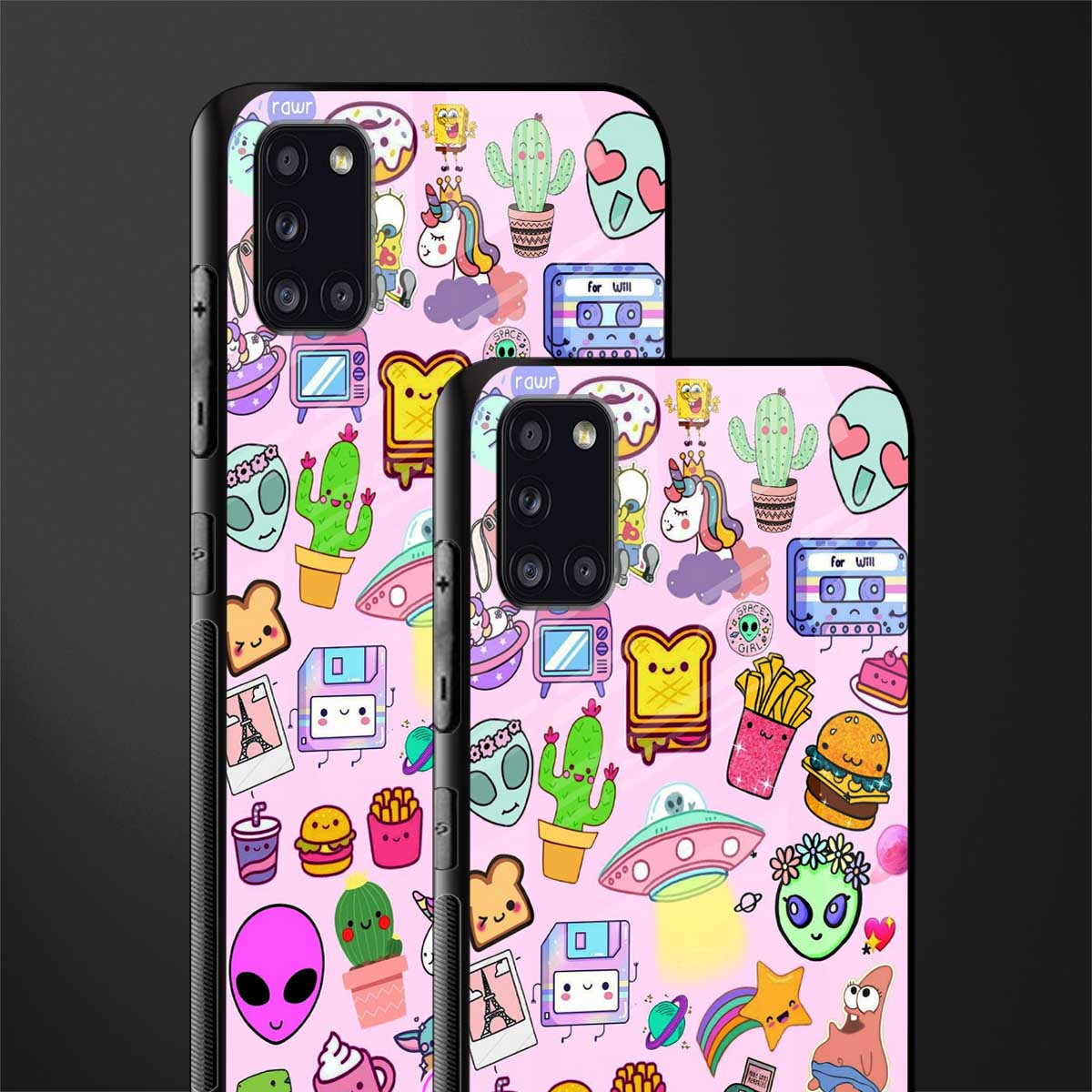 alien stickers studio glass case for samsung galaxy a31 image-2