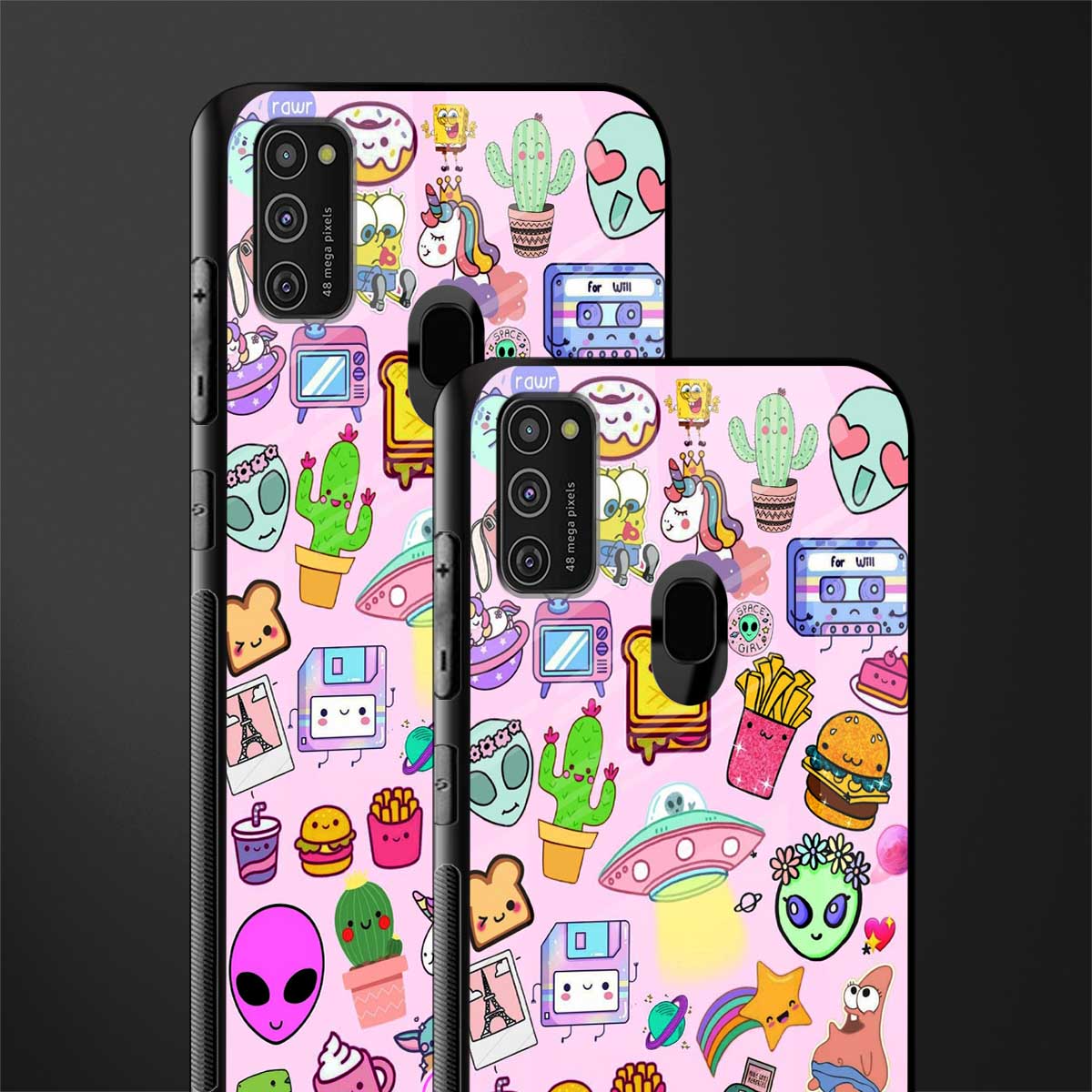 alien stickers studio glass case for samsung galaxy m30s image-2