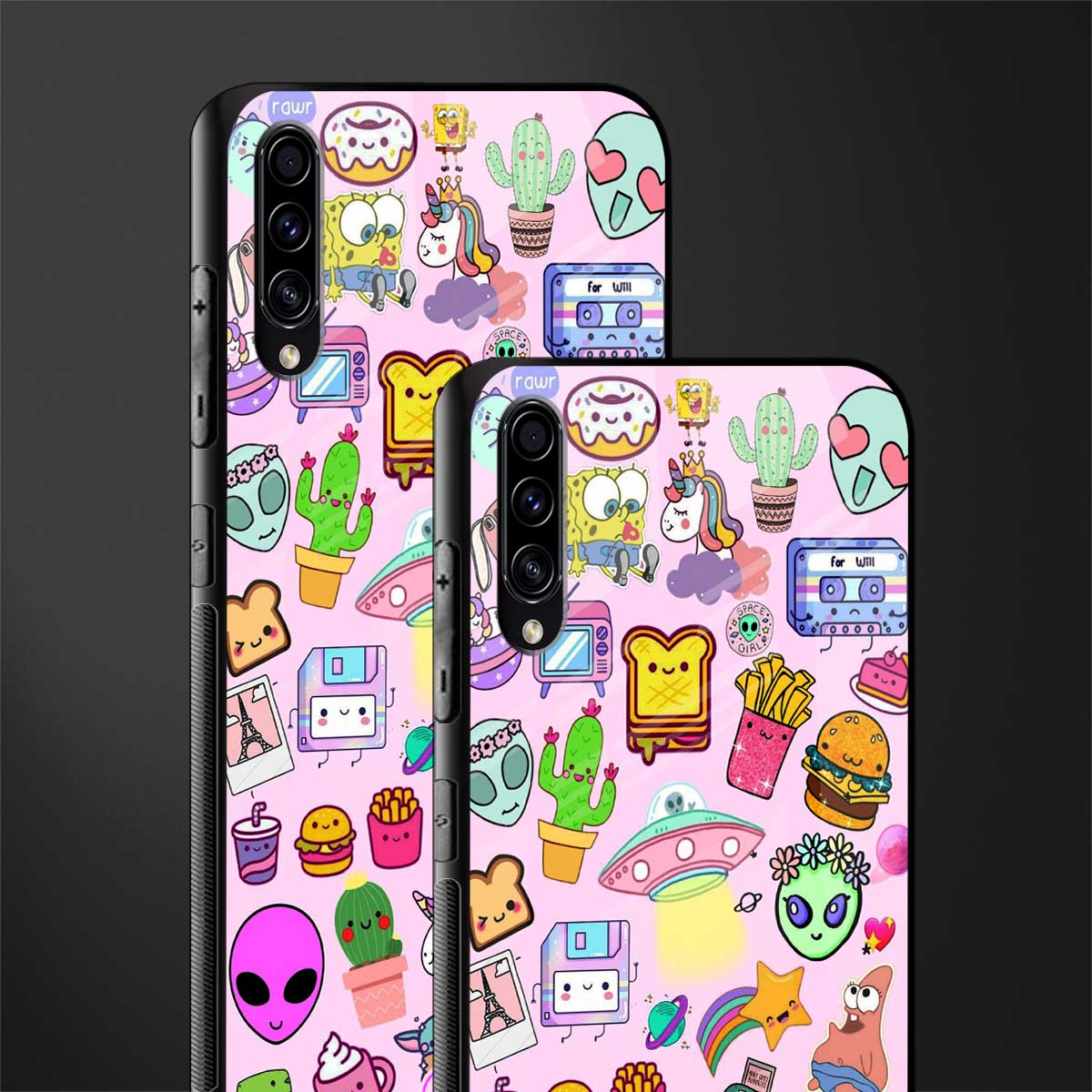 alien stickers studio glass case for samsung galaxy a30s image-2